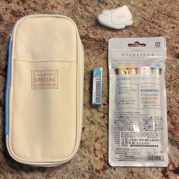 Zebra Mildliner Stationary Kit with 5 color Marker set and accessories- NEW - Picture 6 of 8